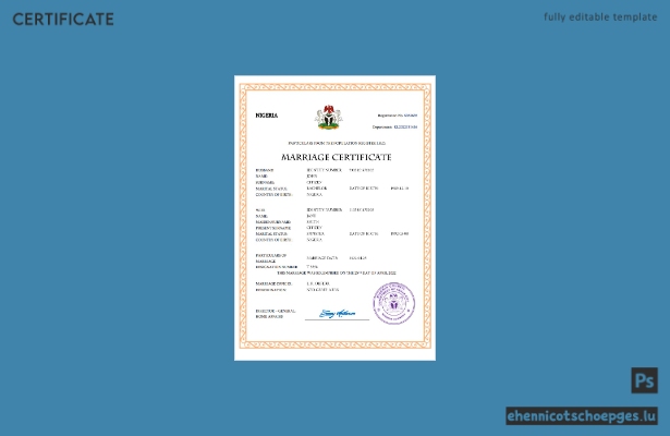 Nigerianische Heiratsurkunde – Beispielvorschau (Word und PDF)